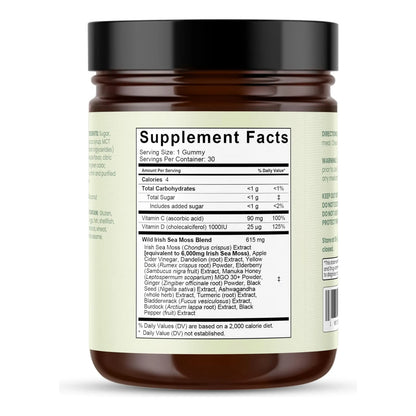 Gomitas De Musgo Marino 16 En 1 Con Aceite De Semilla Negra Y Ashwagandha Suplemento Multivitamínico