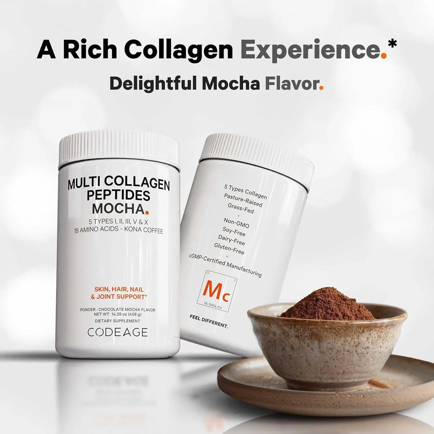 Proteína De Colágeno Múltiple Sabor Chocolate Moca Con Café Kona