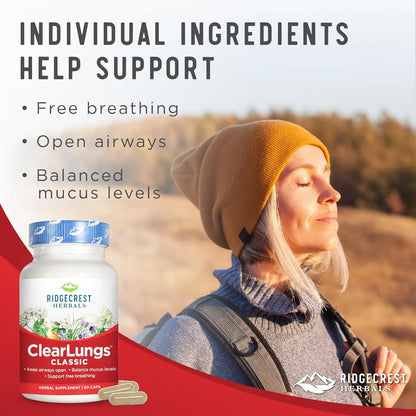 Clearlungs Apoyo Pulmonar Formula Herbal China 60 Capsulas Suplemento Respiratorio