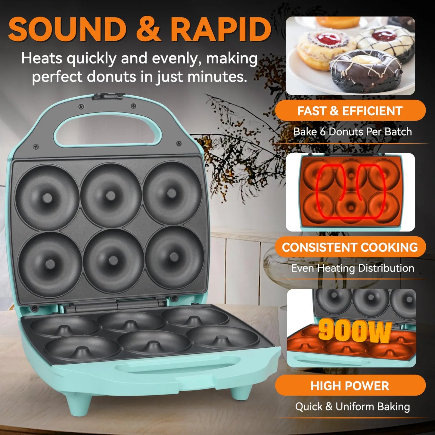 Mini Maquina Para Hacer Donas Hogar 6x8 Cm Bandeja Antiadherente Recetas Incluidas