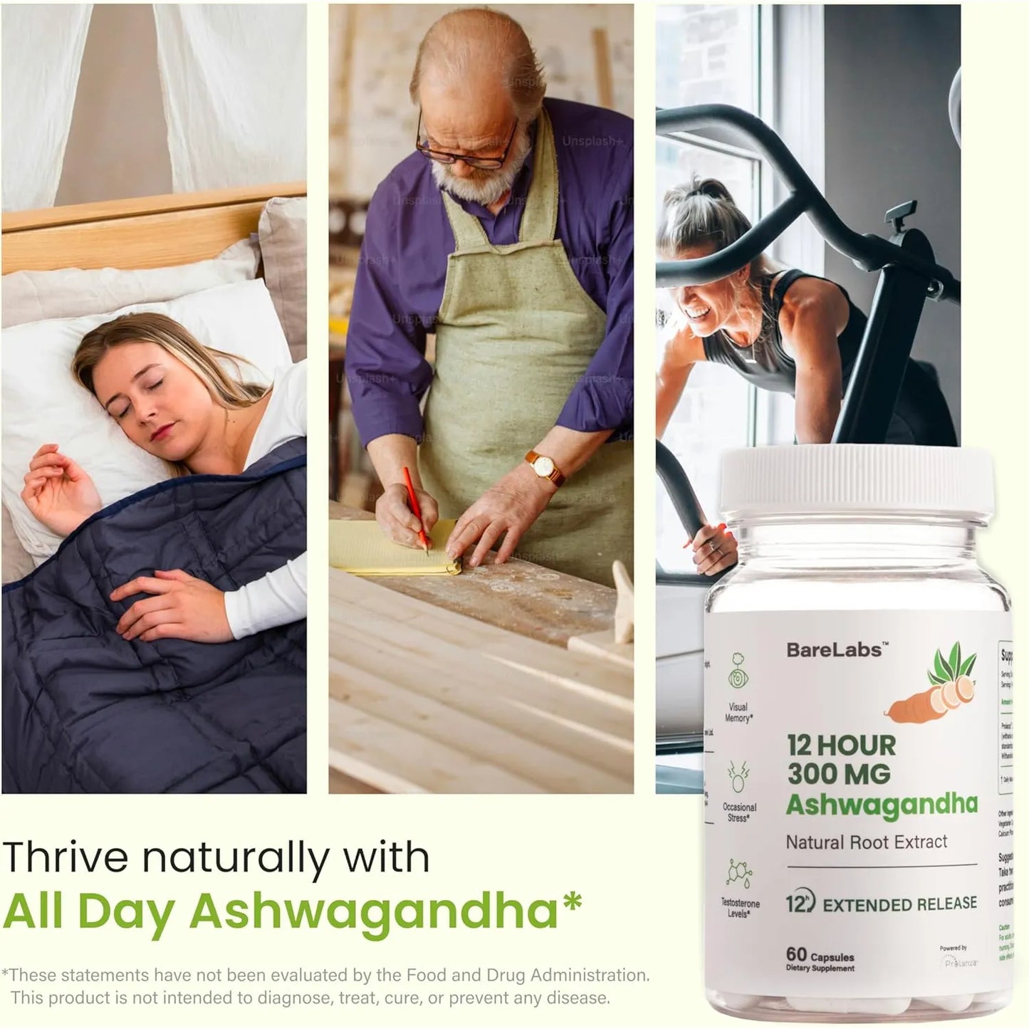 Ashwagandha 300 Mg Liberacion Avanzada 12 Horas Suplemento Estrés Sueño Energía