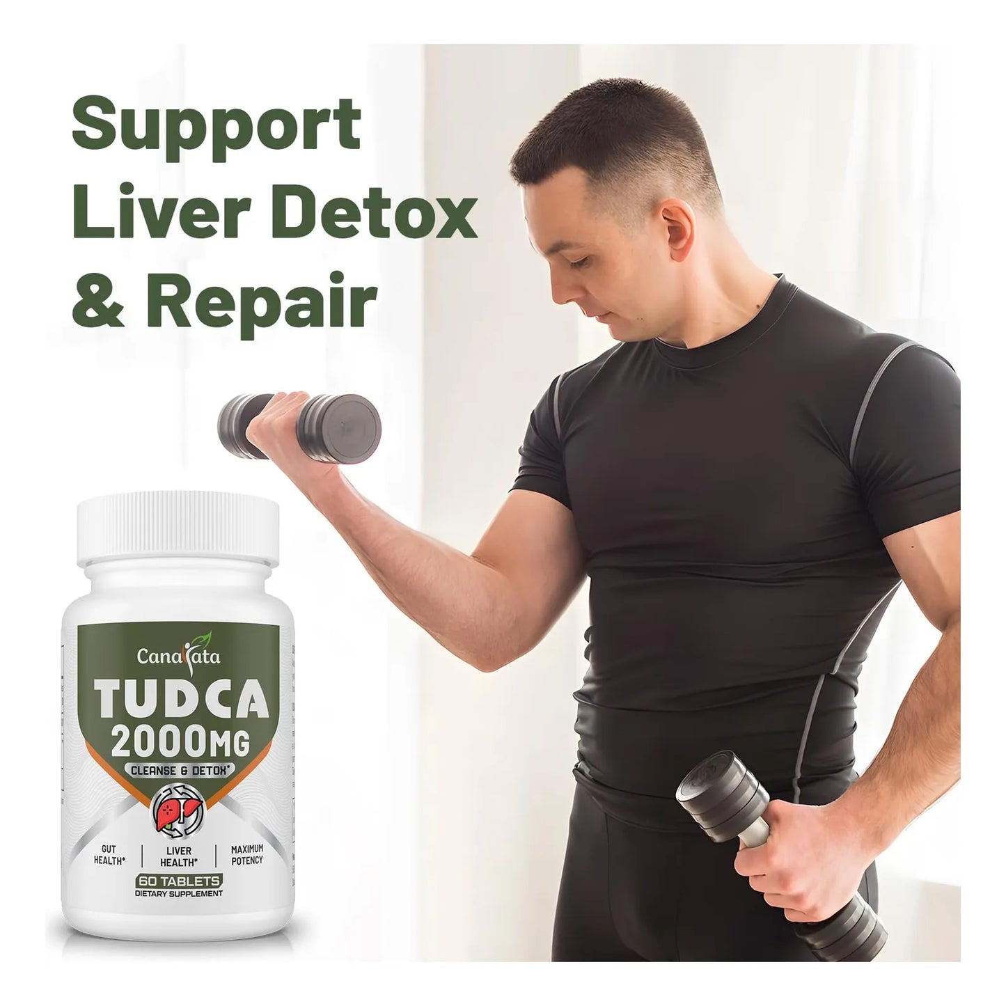 TUDCA 2000 Mg Tabletas Suplemento Hepático Potente Desintoxicación Hígado