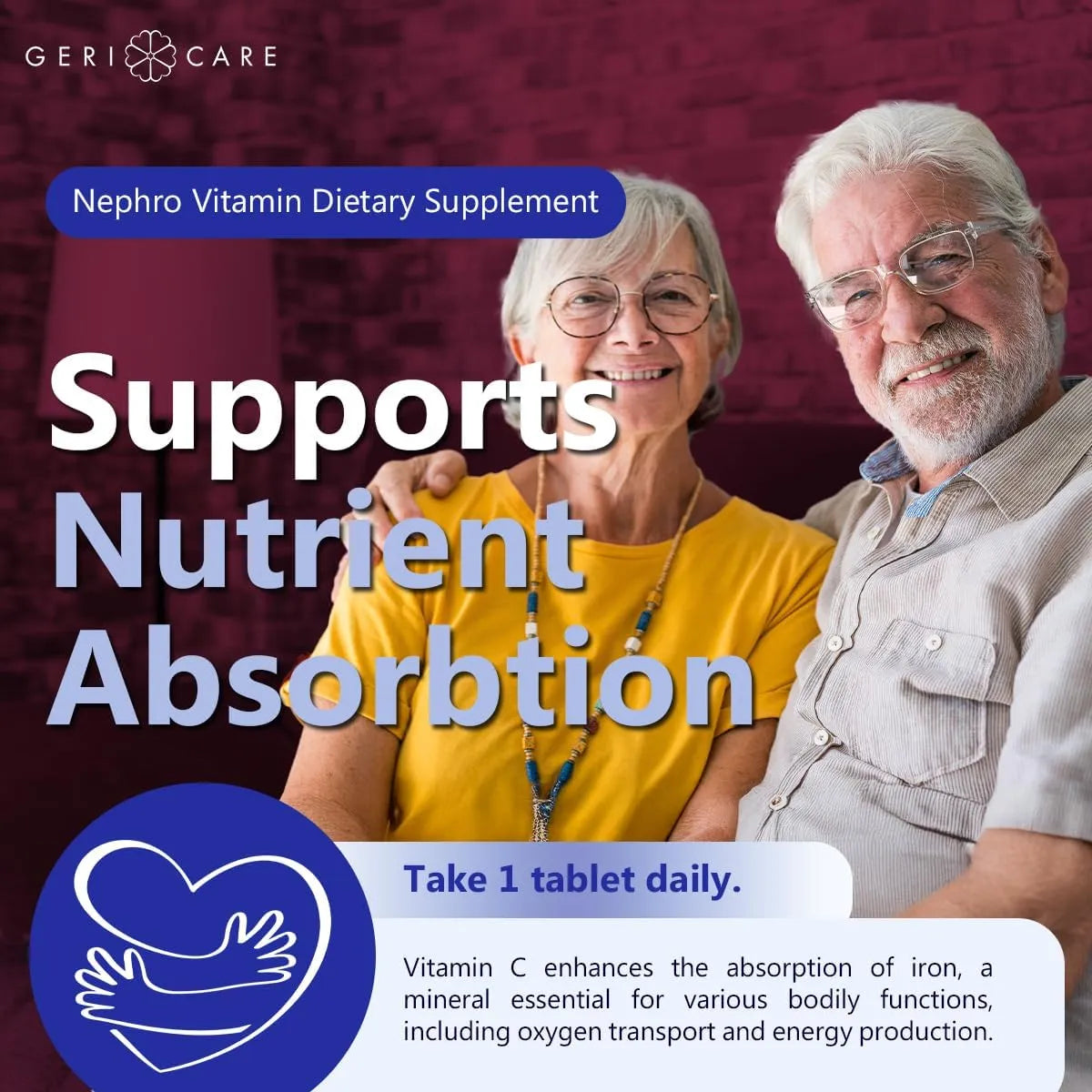 Vitamina C Y Complejo B Tabletas GeriCare Nephro 100 Unidades Salud Renal Y Energía
