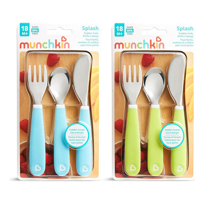 Juego De Cubiertos Para Niños Munchkin Splash 12 Piezas Azul
