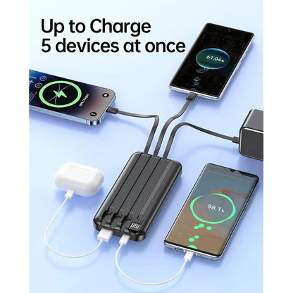 Power Bank Ronegn 20000mah Carga Rápida Con Cables Negro - Imagen 5