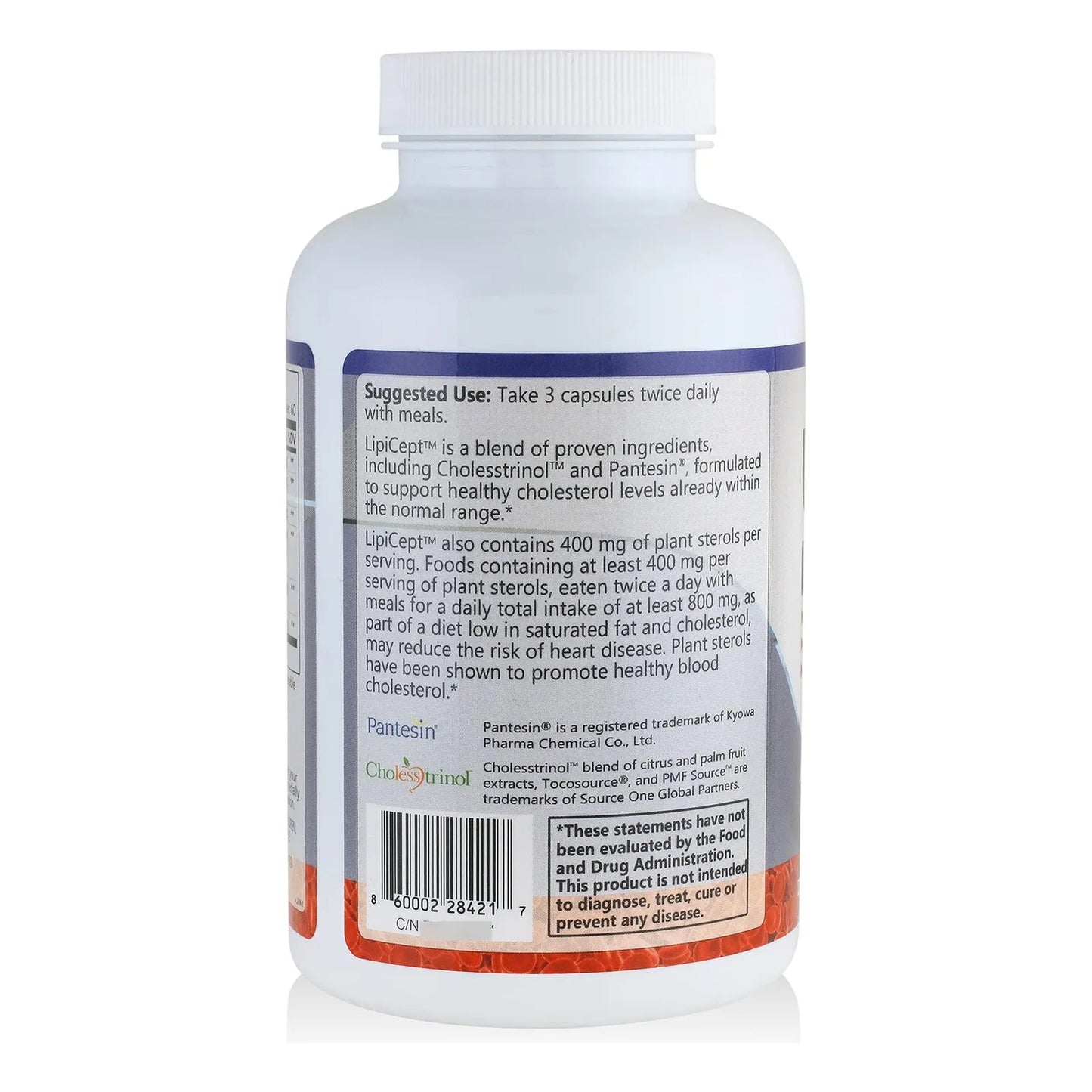 LipiCept Suplemento Natural Para Colesterol Con Esteroles Vegetales 180 Caps