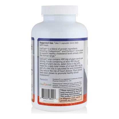 LipiCept Suplemento Natural Para Colesterol Con Esteroles Vegetales 180 Caps