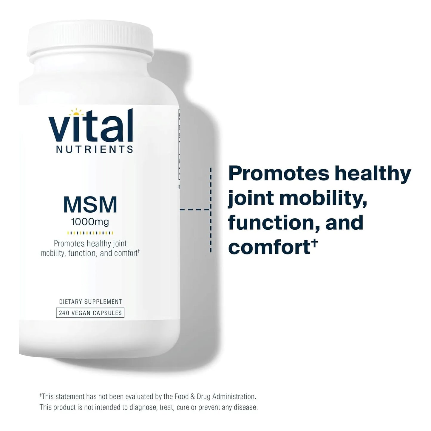 Msm 1000 Mg Azufre Organico Natural 240 Capsulas Vital Nutrients