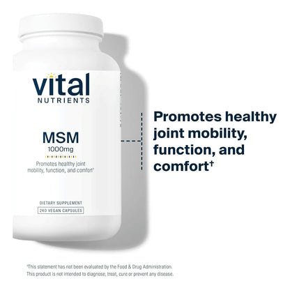 Msm 1000 Mg Azufre Organico Natural 240 Capsulas Vital Nutrients