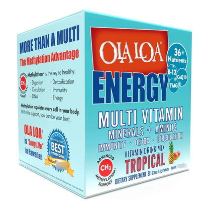Mezcla Energética Tropical Multivitamínica Polvo 30 Paquetes Recarga Instantánea