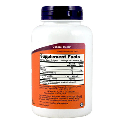 Lecitina De Girasol 1200 Mg Capsulas Blandas Doble Paquete Salud Cerebral Y Corazon
