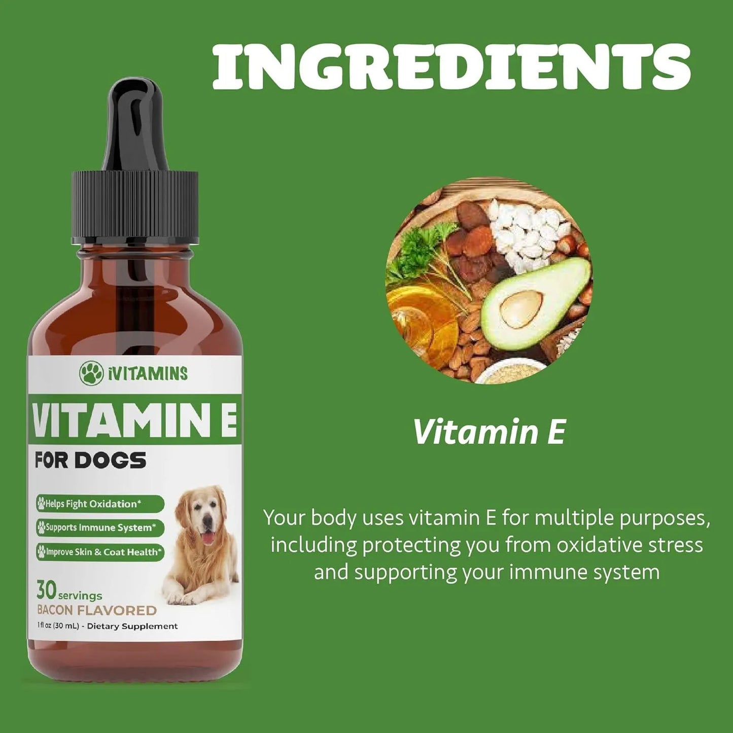Vitamina E Natural Para Perros Aceite Antioxidante 100ml Sabor Tocino Importado