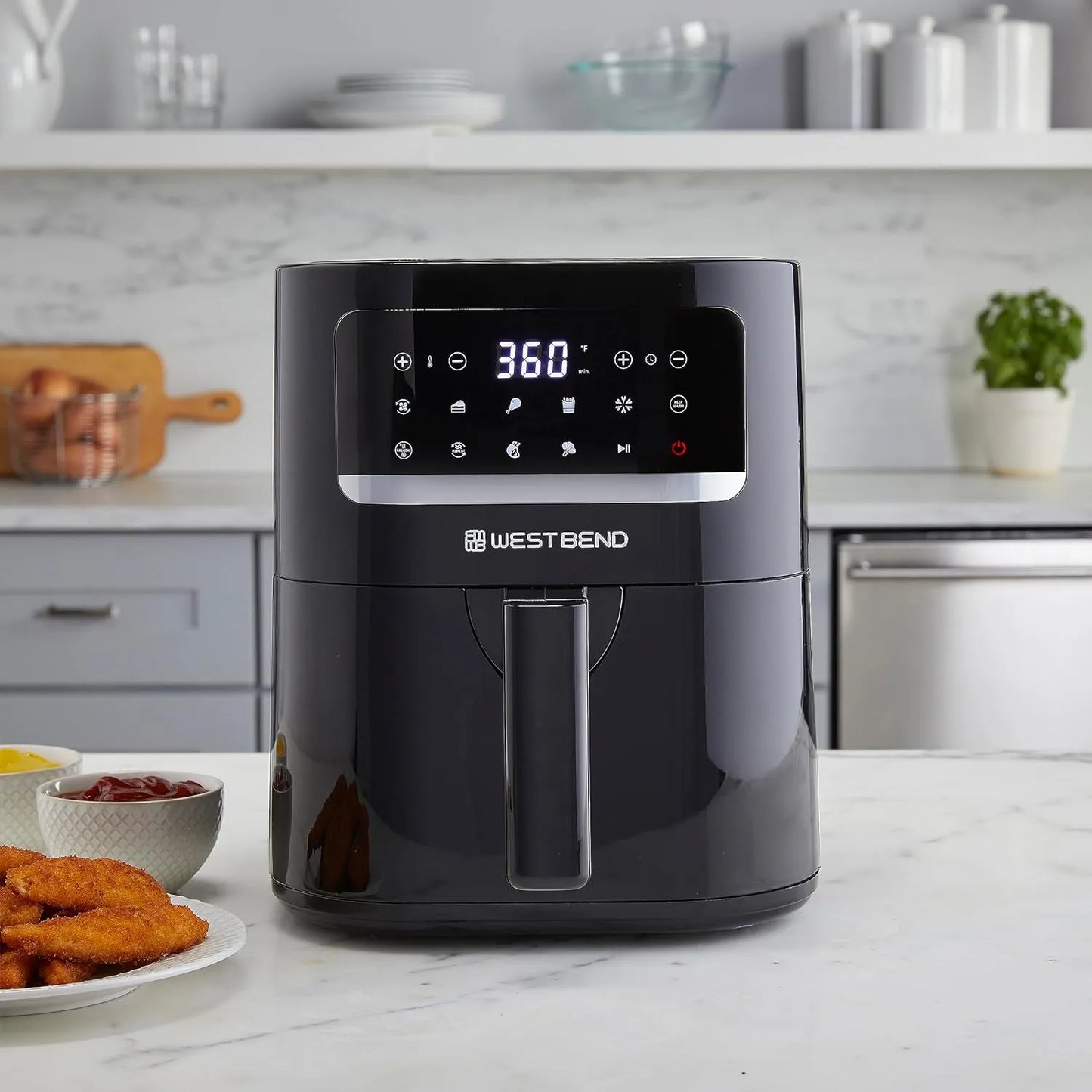 Freidora De Aire Compacta 5L Digital 10 Programas Revestimiento Diamante