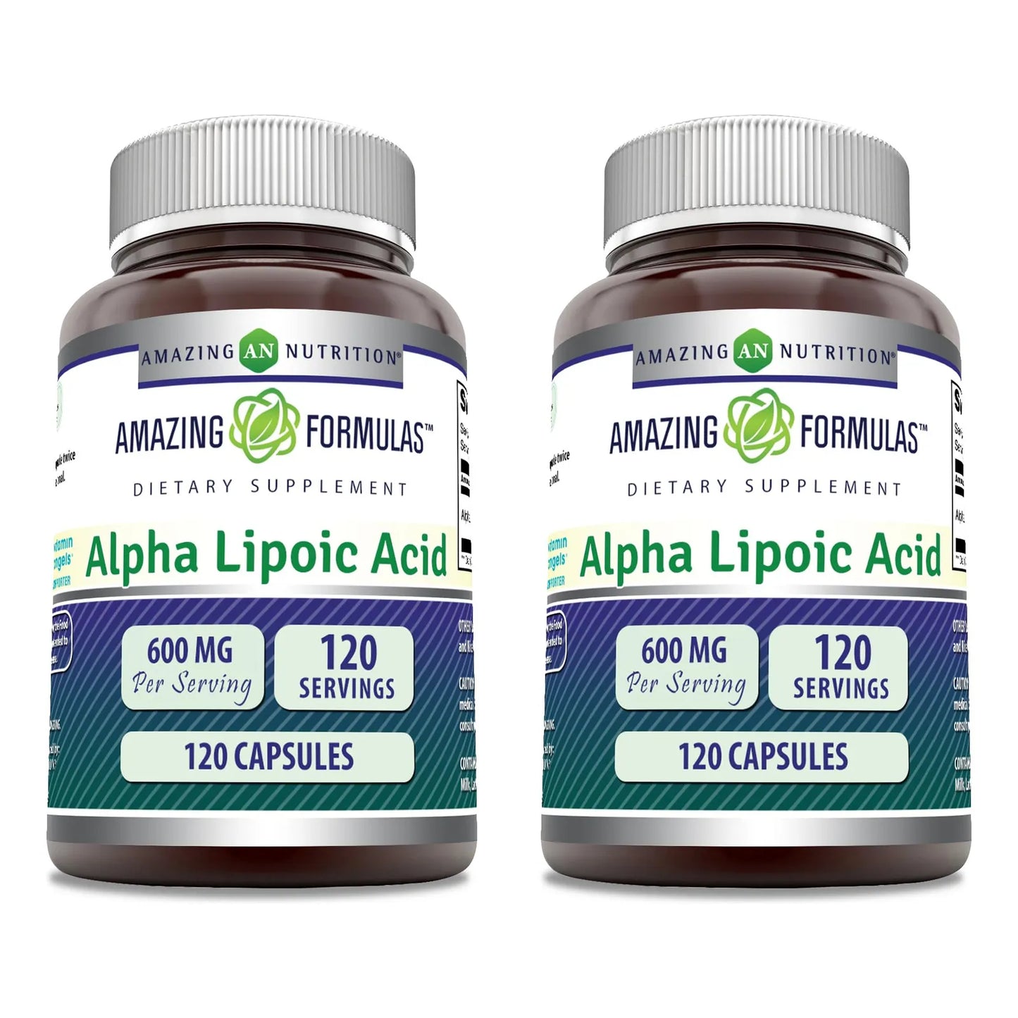 Amazing Formulas Suplemento De Cápsulas De Ácido Alfa Lipoico Ala De 600 Mg Sin Omg Sin Gluten 120 Unidades