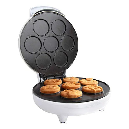 Maquina Para Mini Panqueques Waffle Wow 1000W Antiadherente Con Emojis
