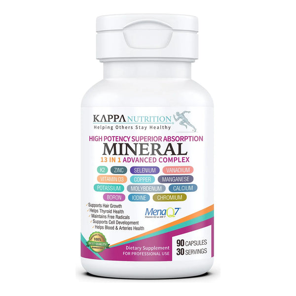 Complejo Mineral Avanzado 13 En 1 Con Vitamina K2 D3 Zinc 90 Capsulas