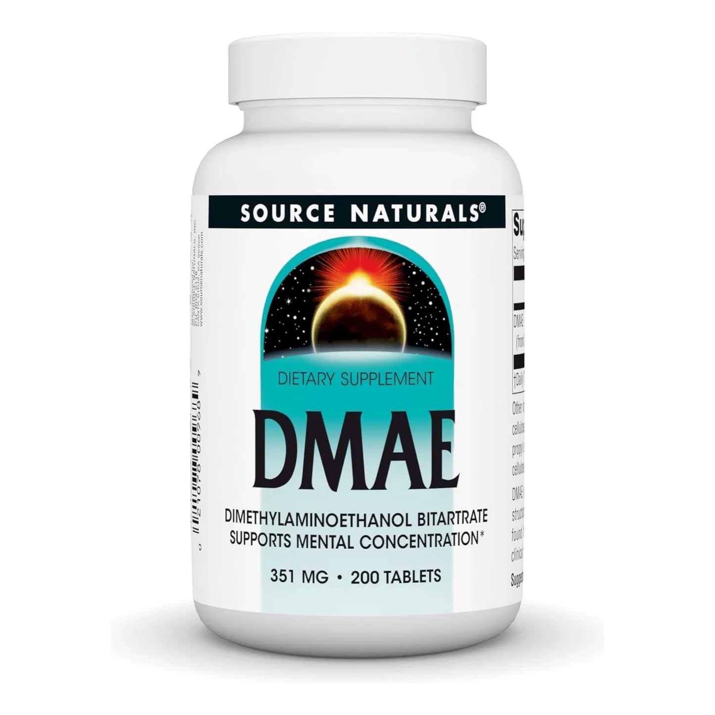 DMAE Dimetilaminoetanol Bitartrato 200 Tabletas Source Naturals Suplemento Cognitivo Y Piel