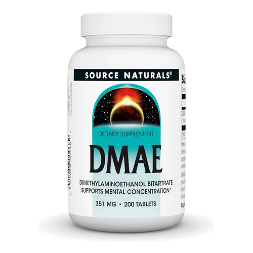 DMAE Dimetilaminoetanol Bitartrato 200 Tabletas Source Naturals Suplemento Cognitivo Y Piel