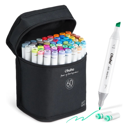 Marcadores Ohuhu Dual Tono 60 Colores Alta Calidad Creatividad Profesional