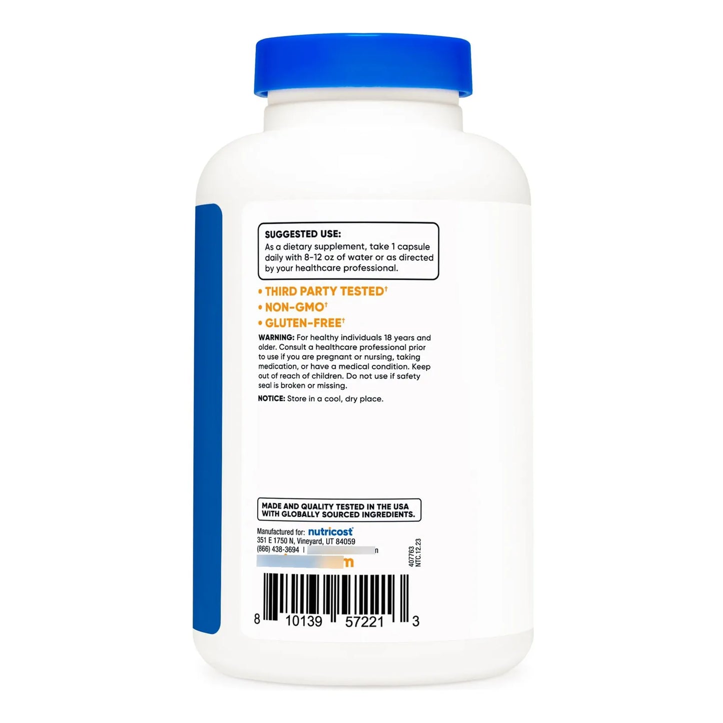 L-Ornitina 500 Mg 180 Cápsulas Para Bienestar Y Rendimiento