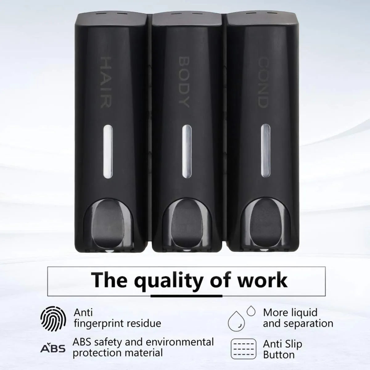 Dispensador Jabon Con Camara 3 Botellas Capacidad 350 Ml Organiza Tu Baño Sin Desperdicios