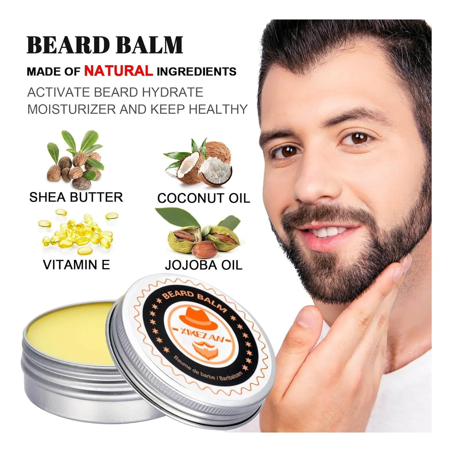 Kit De Aseo De Barba Completo Con Acondicionador Y Accesorios De Lujo XIKEZAN