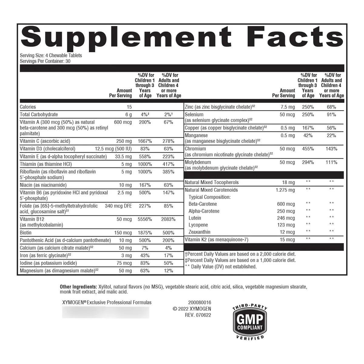 Multivitaminico Masticable Bayas Mixtas Niños Apoyo Inmunologico Y Crecimiento