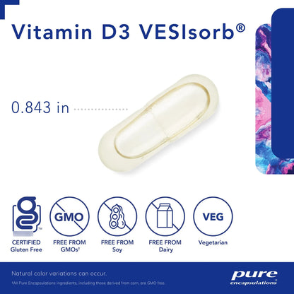 Vitamina D3 Vesisorb 60 Capsulas Suplemento Para Huesos Fuertes Y Salud Integral
