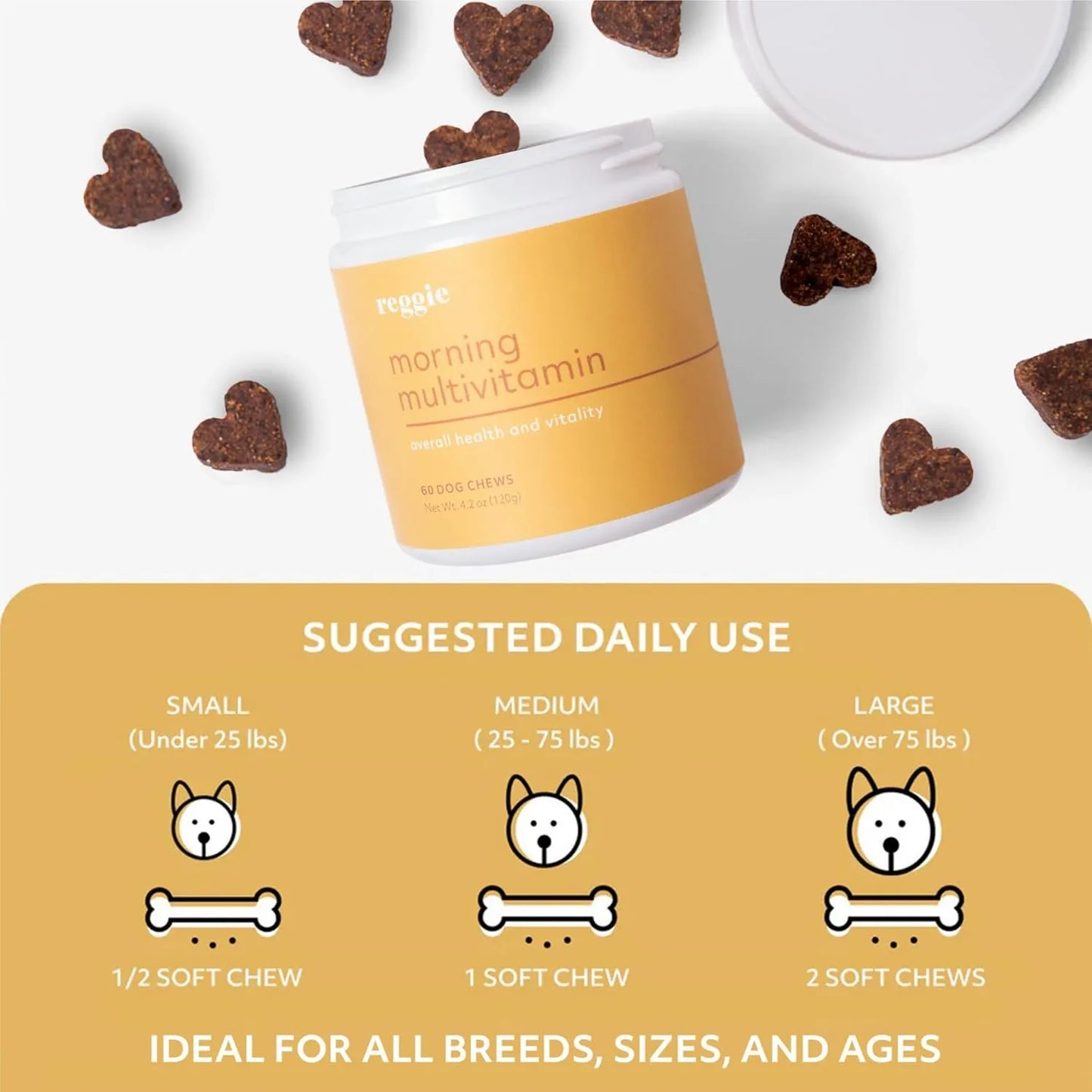 Multivitaminas Matutinas Reggie Para Perros Refuerzo Inmunitario Y Salud Integral