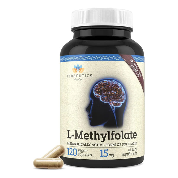 L-Metilfolato 15 Mg 120 Capsulas Veganas Suplemento Cerebral Y Animo