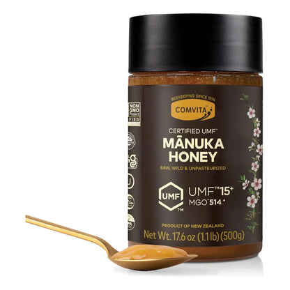 Miel De Manuka UMF 15 MGO 514 Crudo Salvaje 17.6 Onzas Superalimento Natural