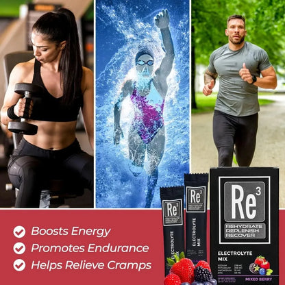 Electrolitos En Polvo Para Hidratación Mezcla De Vitaminas M Re3 Rehydrate Replenish Recover