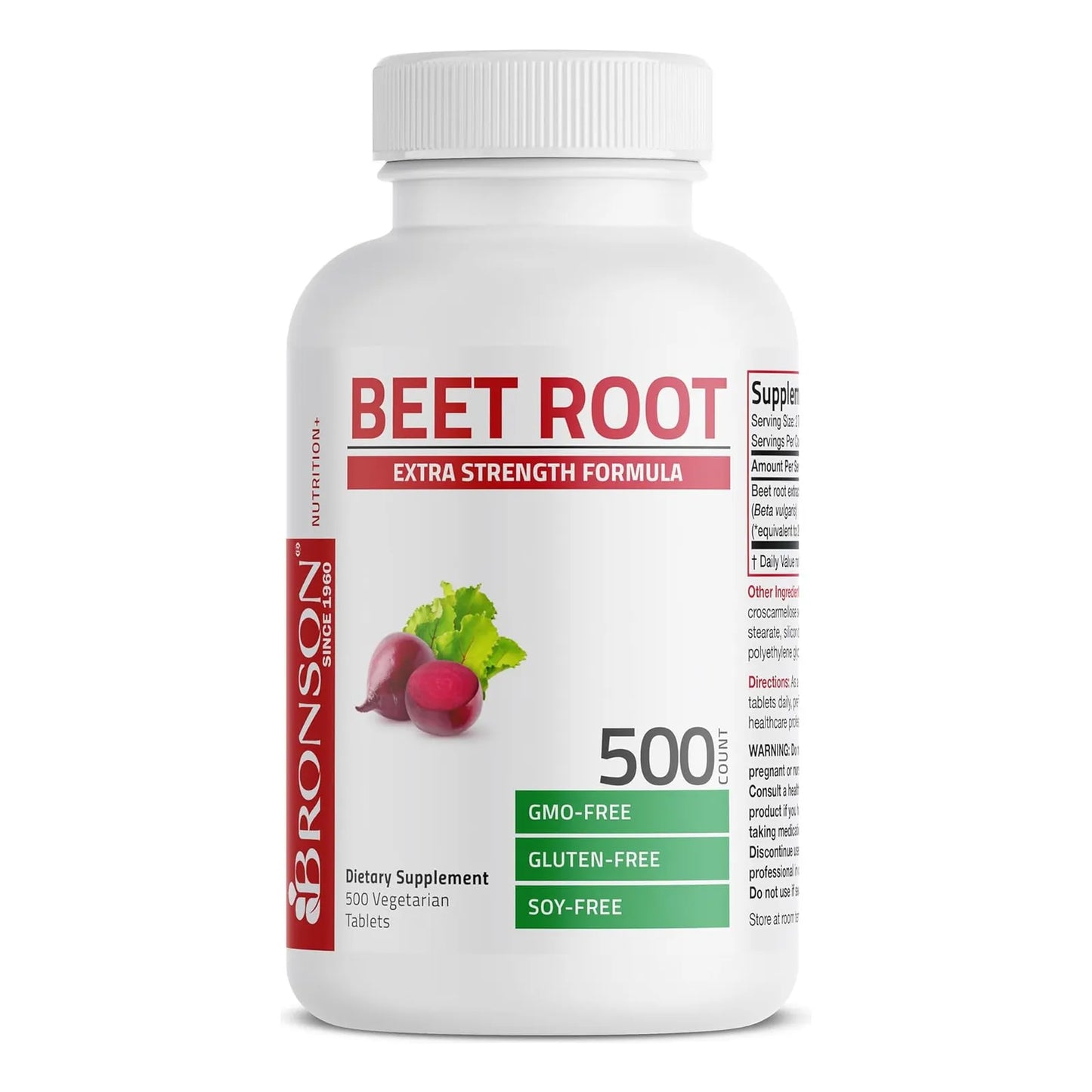 Raíz De Remolacha Extra Fuerte 2000 Mg Bronson 500 Tabletas Veganas