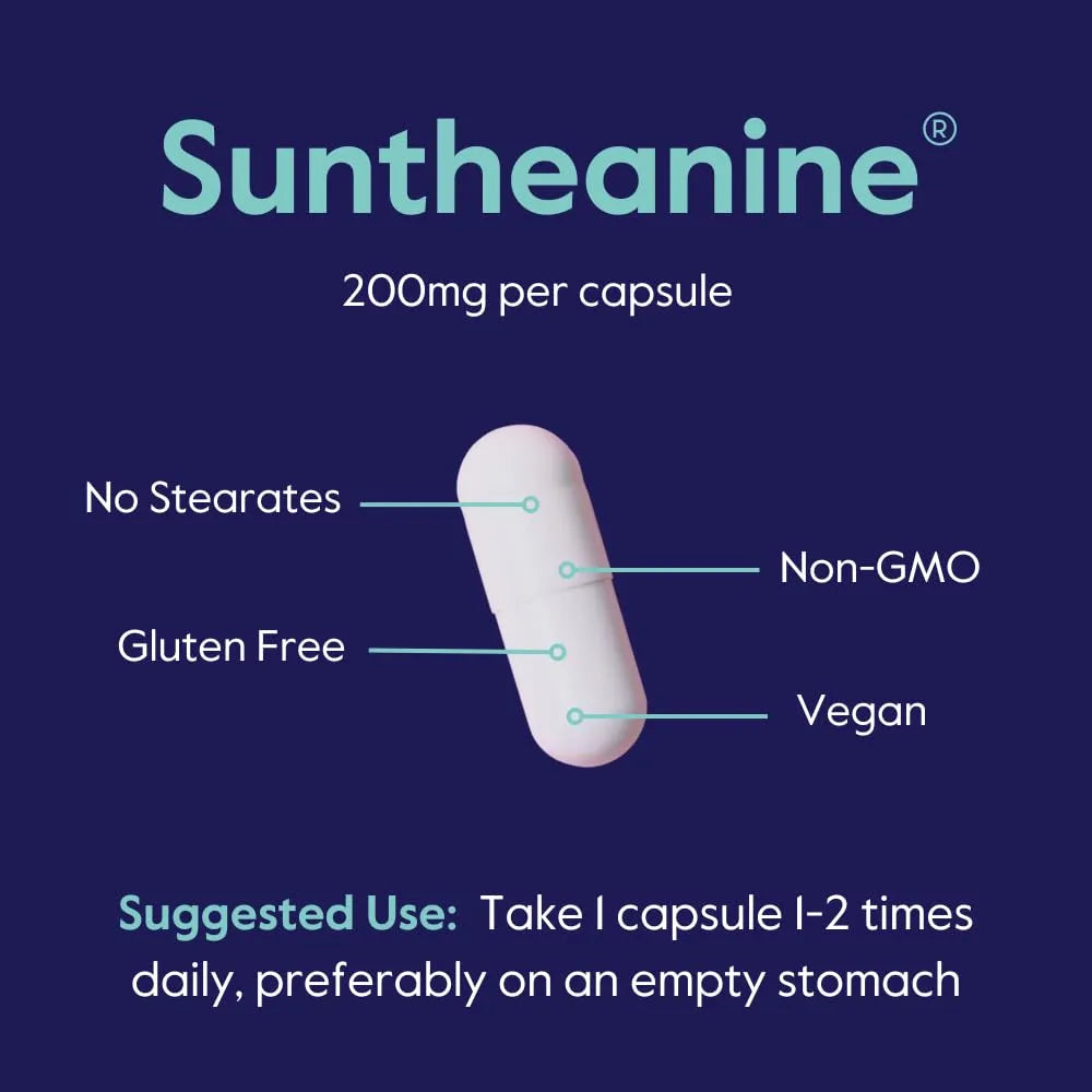 L Teanina 200 Mg Con Suntheanina 60 Capsulas Vegano Sin Gluten