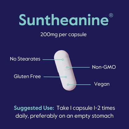 L Teanina 200 Mg Con Suntheanina 60 Capsulas Vegano Sin Gluten