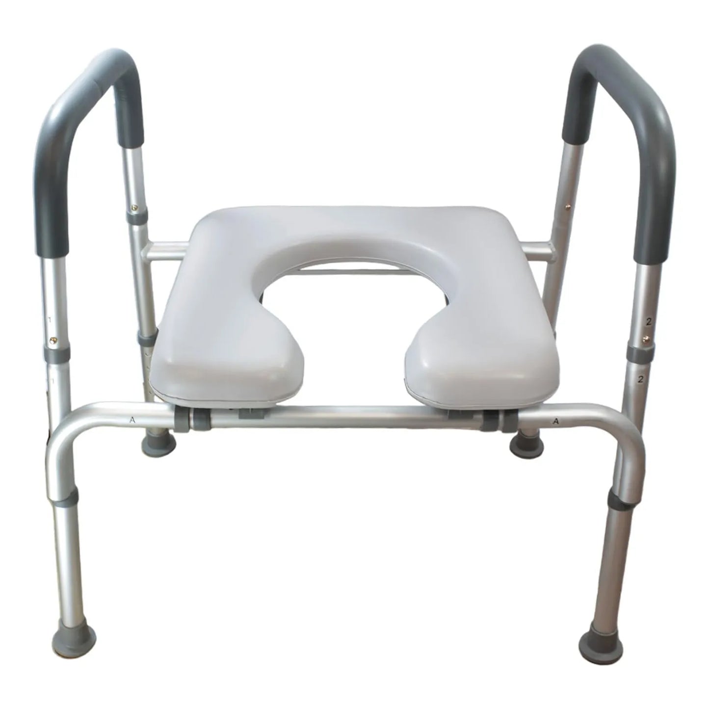 Asiento De Inodoro Elevado Altura Ajustable Con Reposabrazos Seguro Y Comodo