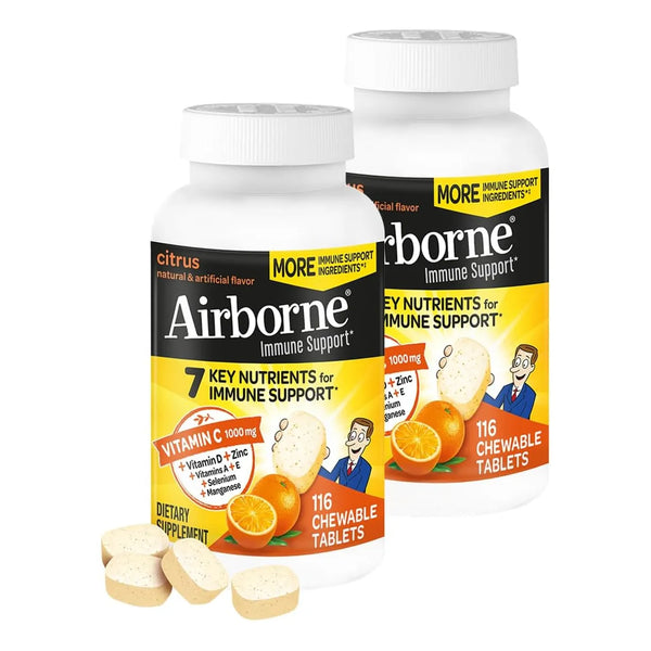 Tabletas Masticables Apoyo Inmunologico 1000 Mg Vitamina C Zinc Sabor Citrico