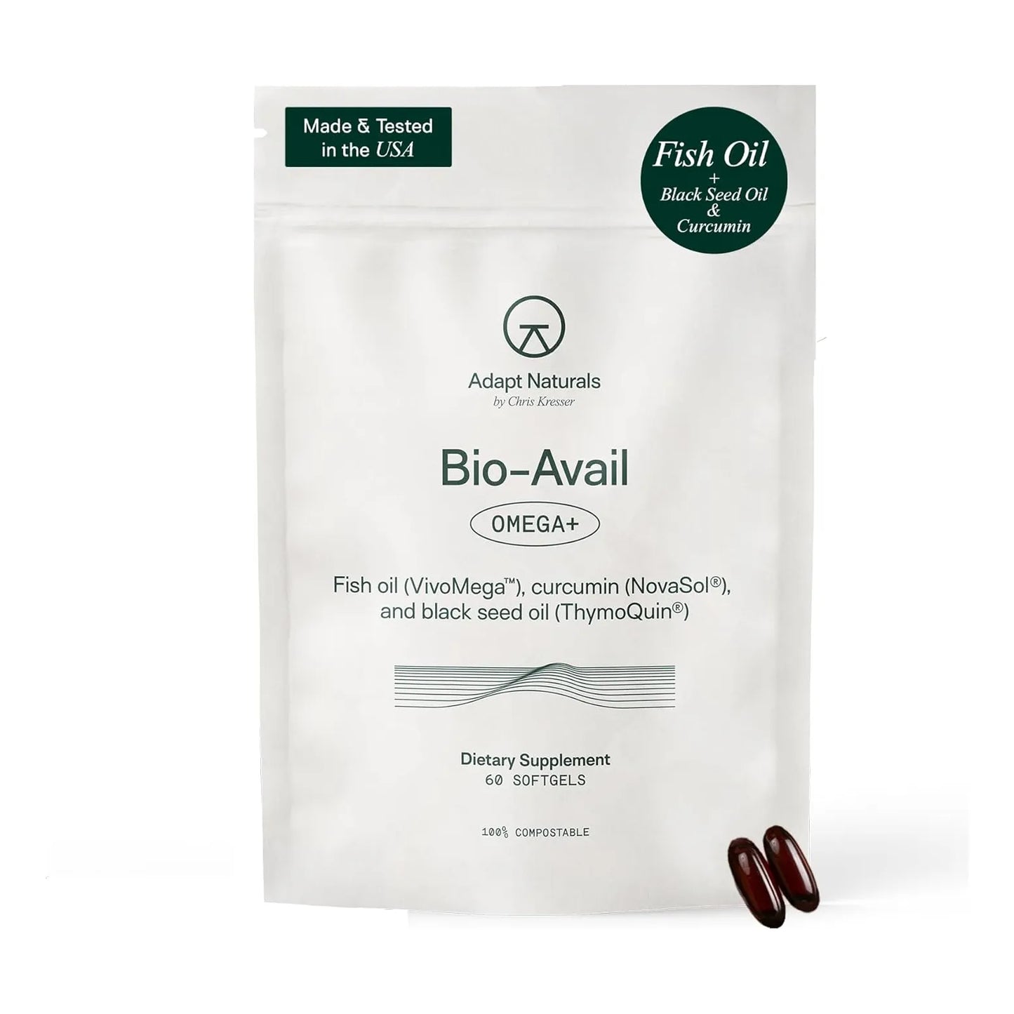 Aceite De Pescado Omega 3 Con Curcumina Y Semilla Negra Adapt Naturals Suplemento Para Articulaciones Y Corazón