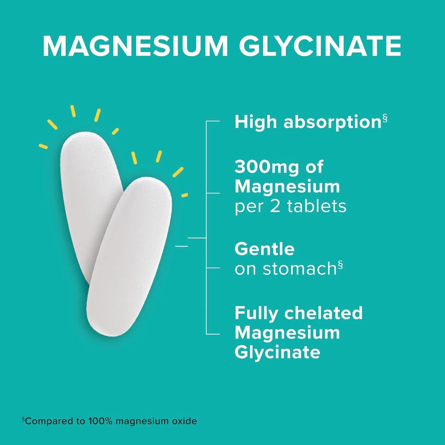 Glicinato De Magnesio 300 Mg 150 Tabletas Quelatadas Qunol Suplemento Muscular