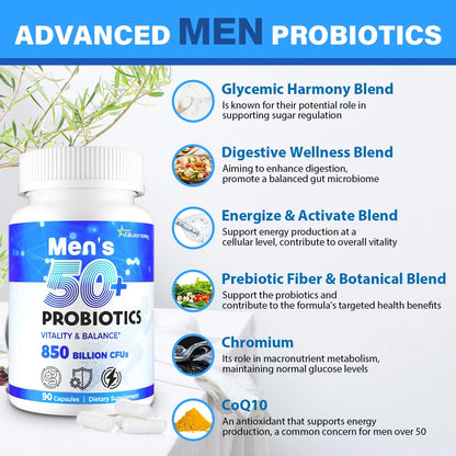Probióticos Avanzados Hombre 50+ Apoyo Intestinal Y Energía 850 Mil Millones UFC