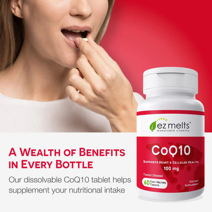 Tabletas Solubles De Coq10 100 Mg Sin Azucar Sabor Natural Paquete X 60