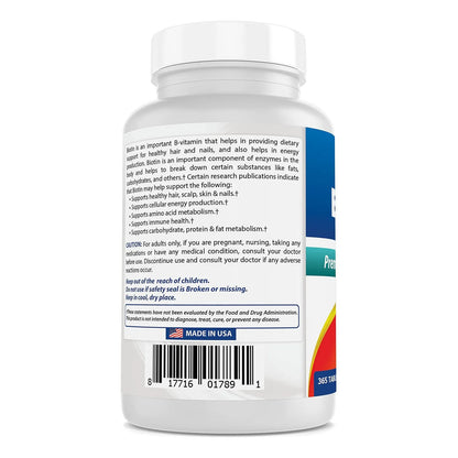 Biotina 10000 Mcg 365 Tabletas Cabello Piel Uñas Best Naturals