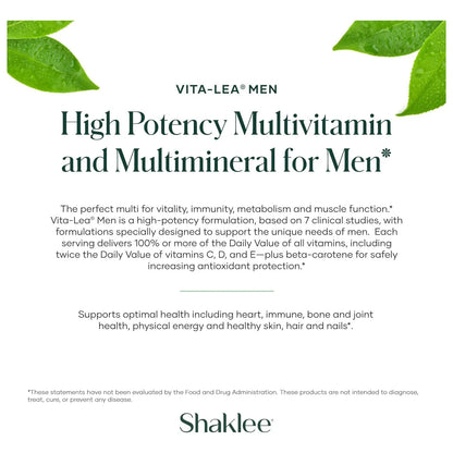 Multivitaminico Vita Lea Men Shaklee Salud Cardiaca Inmunologica Osea