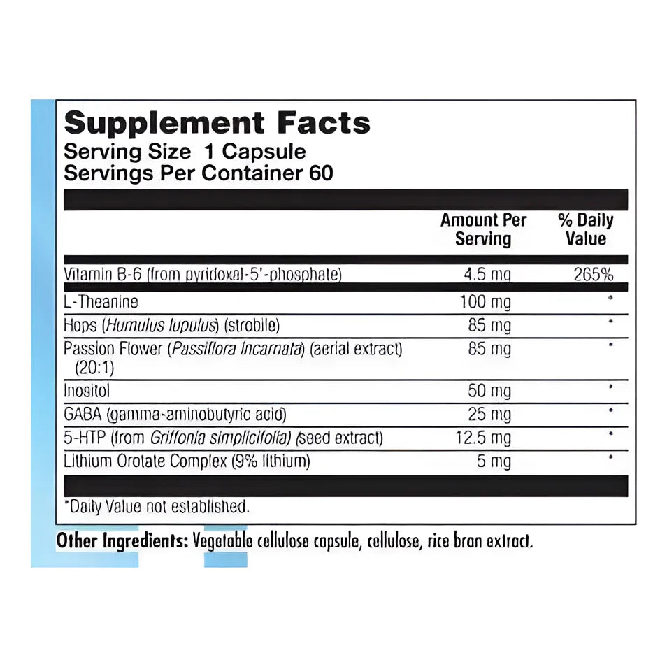 Factores De Estres Vitamina B6 Litio Gaba 60 Capsulas Salud Mental
