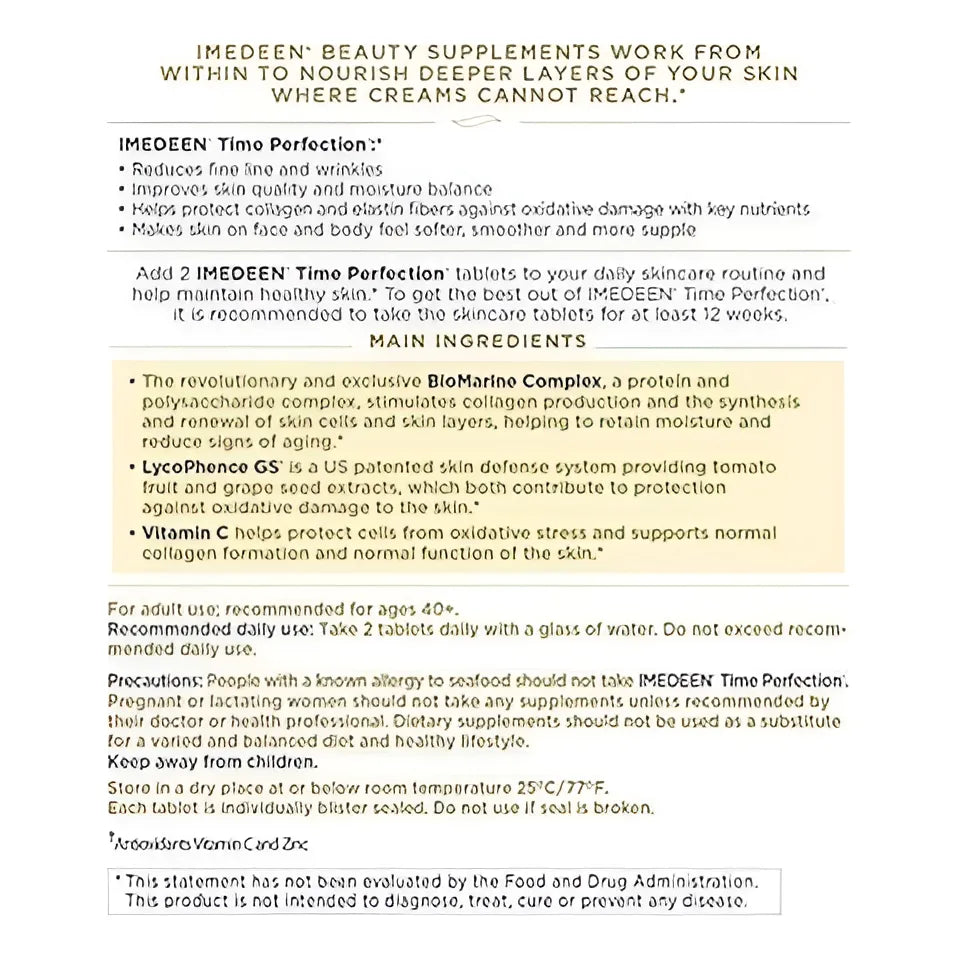 Imedeen Time Perfection (60 Recuentos) Suplemento De Belleza - Imagen 9