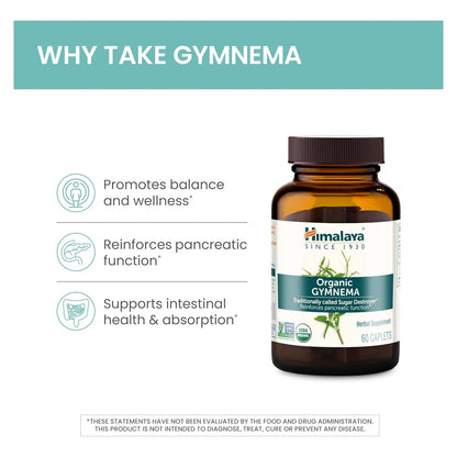 Himalaya Organic Gymnema Sylvestre 700mg Suplemento Herbal Metabolismo Glucosa