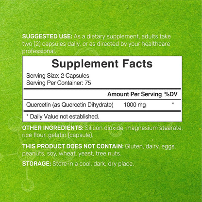 Quercetina 1000 Mg 300 Capsulas Antioxidante Soporte Inmunologico