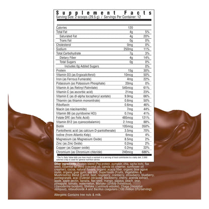 Batido Integral De Chocolate Sustituto De Comida 15.5 G Proteína Vegetal