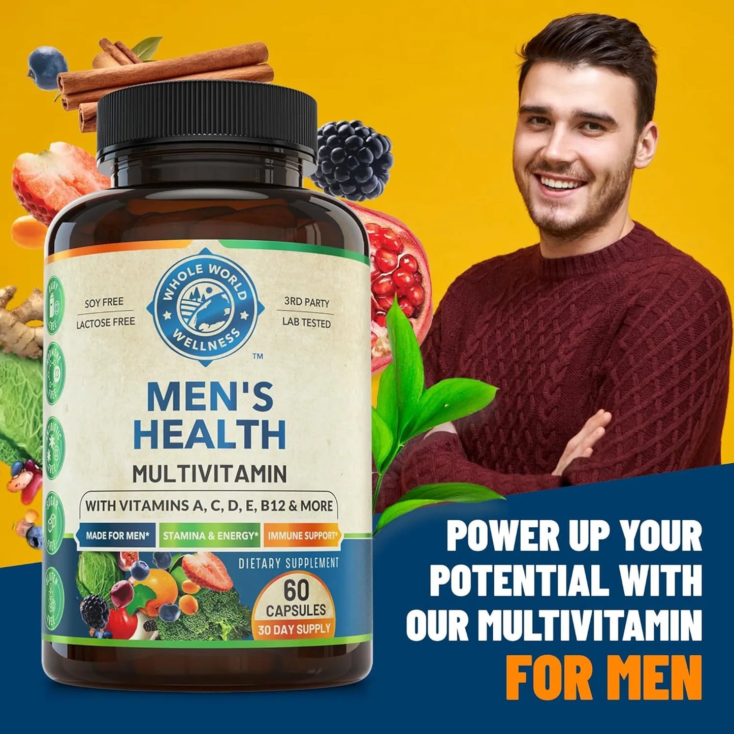 Multivitamínico Diario Para Hombre Con Energía Concentración