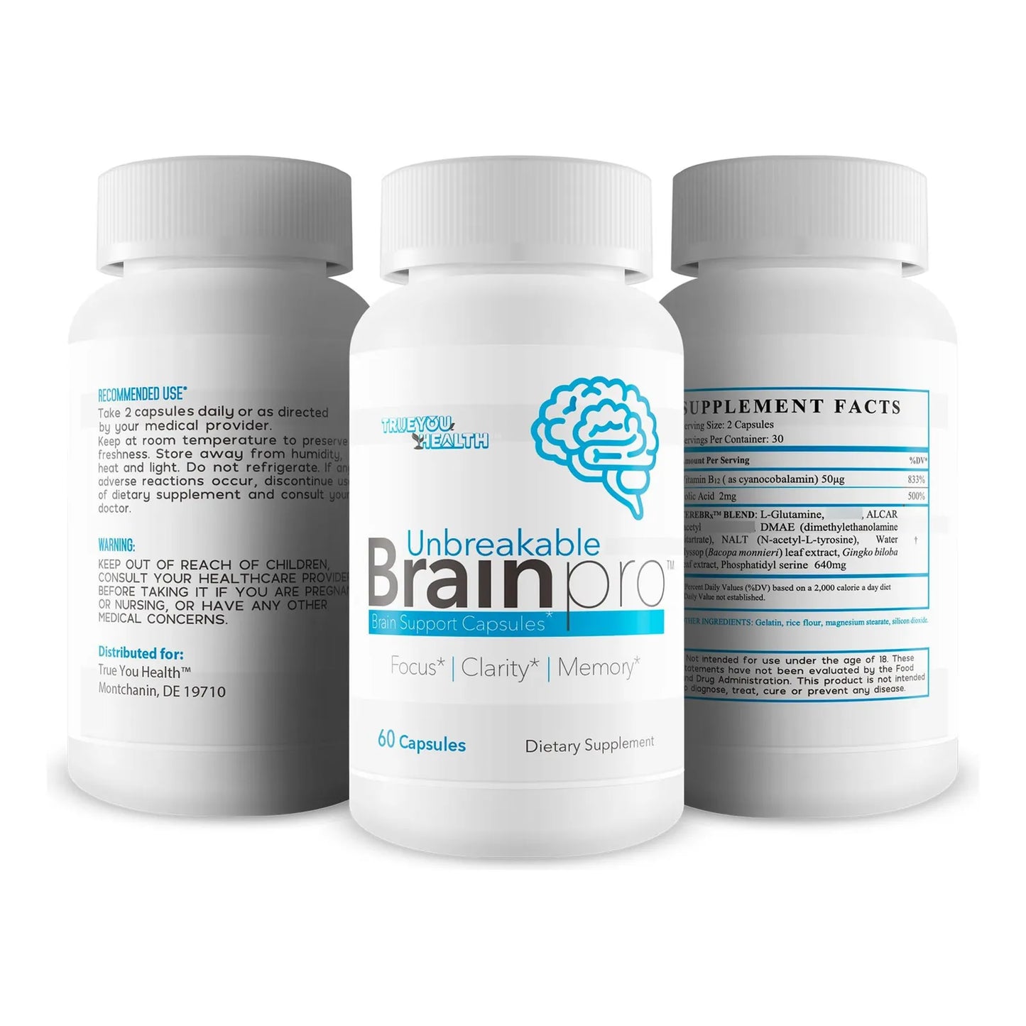 Suplemento Cerebral Premium Unbreakable Brain Pro Memoria Y Concentración